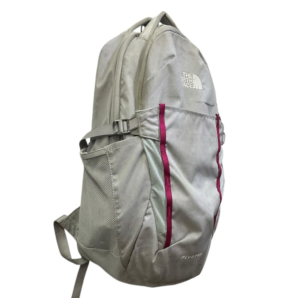 🎒 The North Face “Pivoter” Backpack – Gray w/ Magenta Trim - Picture 4 of 7